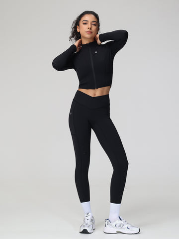 High-Neck Zip Yoga Set