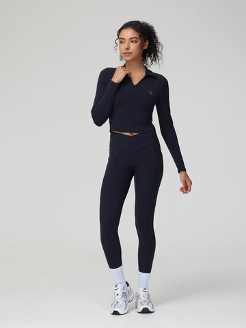 Long Sleeve Polo Yoga Set