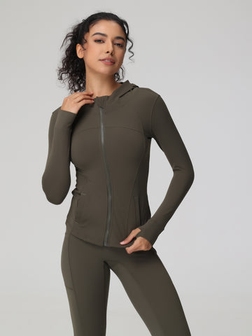 High-Stretch Workout Zip Hoodie
