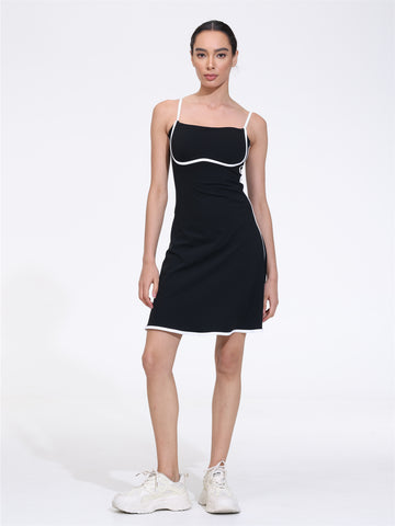 Sleek Contrast Trim Tennis Dress