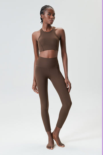 Racerback Crop Top Rib Leggings Set