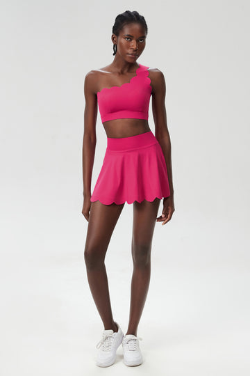 Wave Pattern Pockets Flowy Skirt