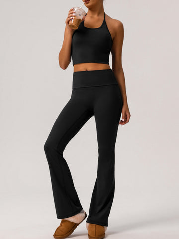Comfort Club High Waist Two Piece Flare Leggings Set