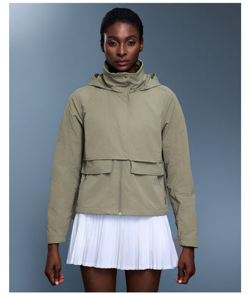 Water Repellent Hooded Lightweight Jacket