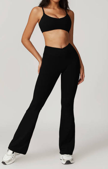 Crossover Butt Lifting Flare Leggings