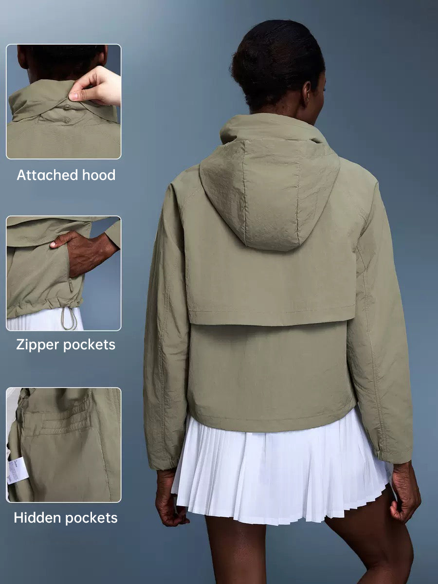Water Repellent Hooded Lightweight Jacket