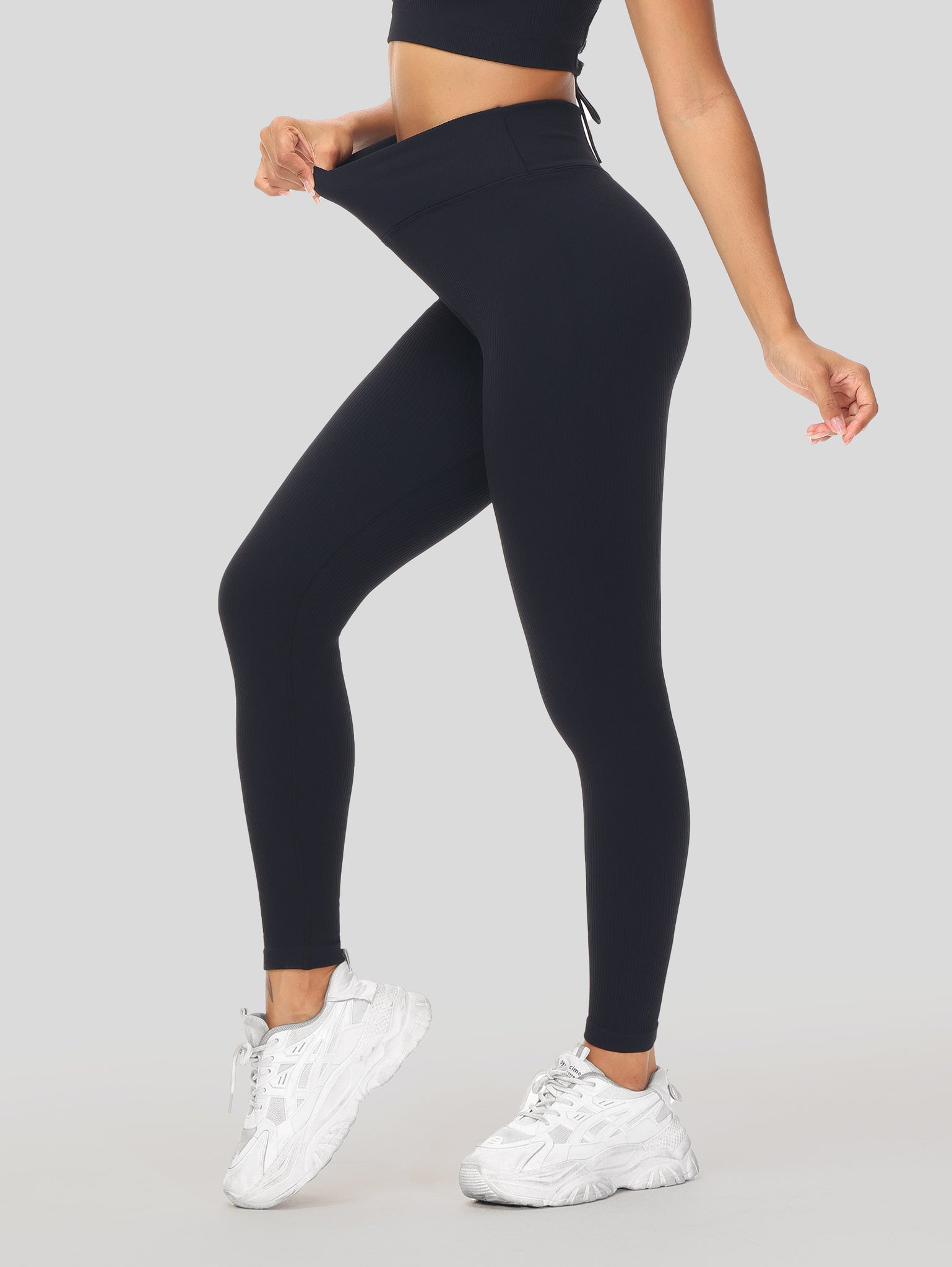 Crossover Butt Lifting Rib Legging