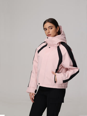 Pink Wind Protection Hooded down Jacket