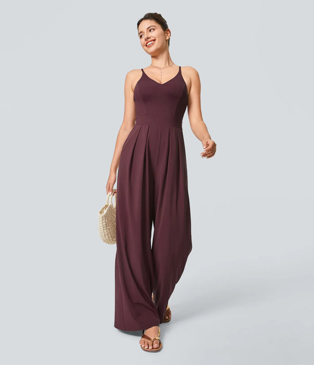 Comfort Club Criss Cross Flared Jumpsuit