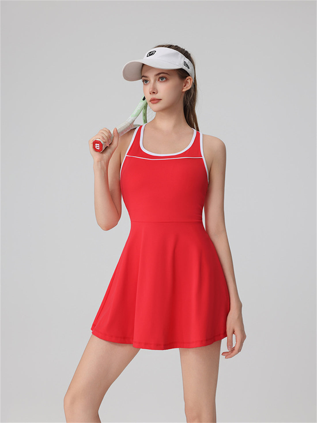 Contrast Trim Built In Shorts Active Dress