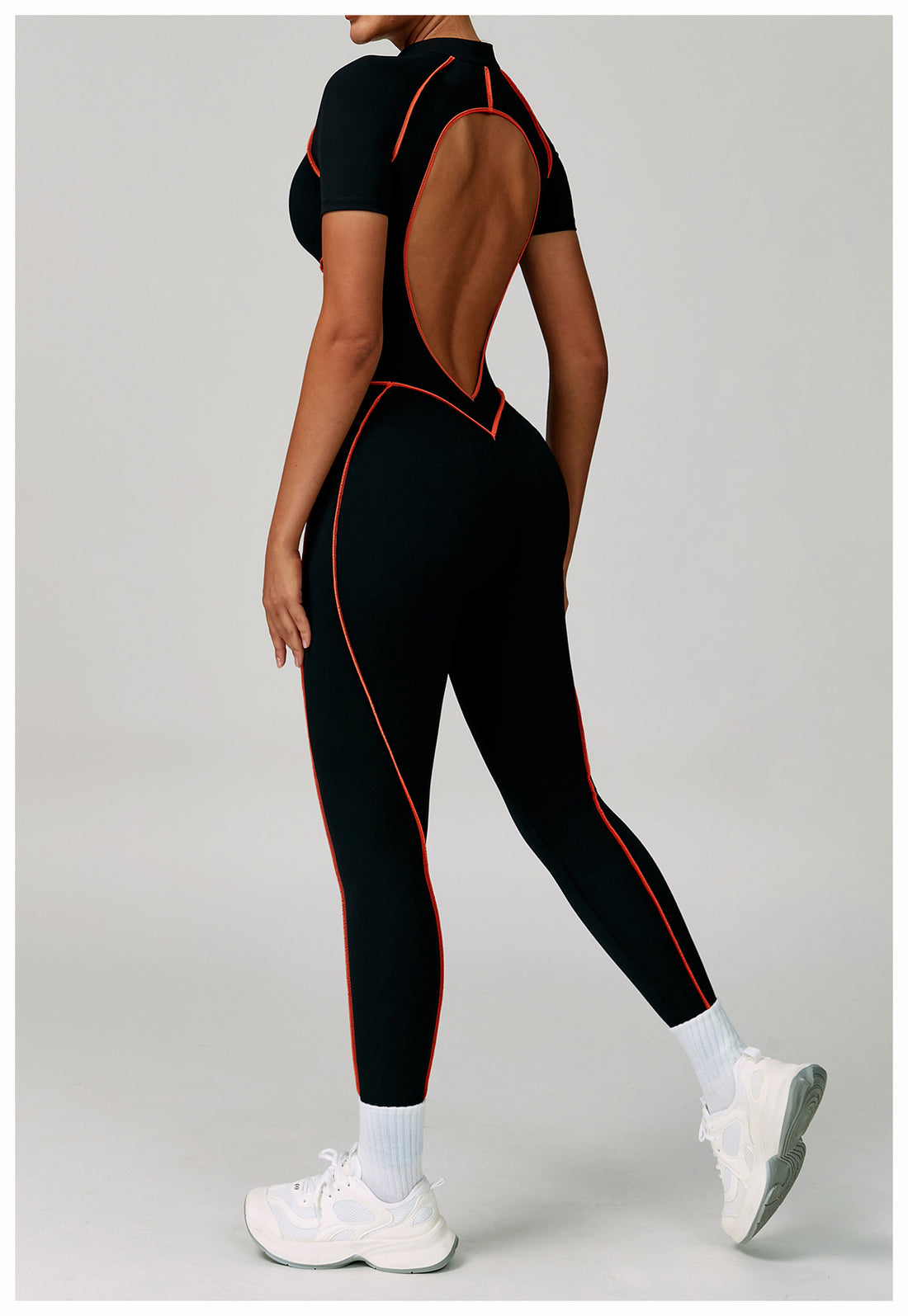 ColorBlock Cutout Back Jumpsuit