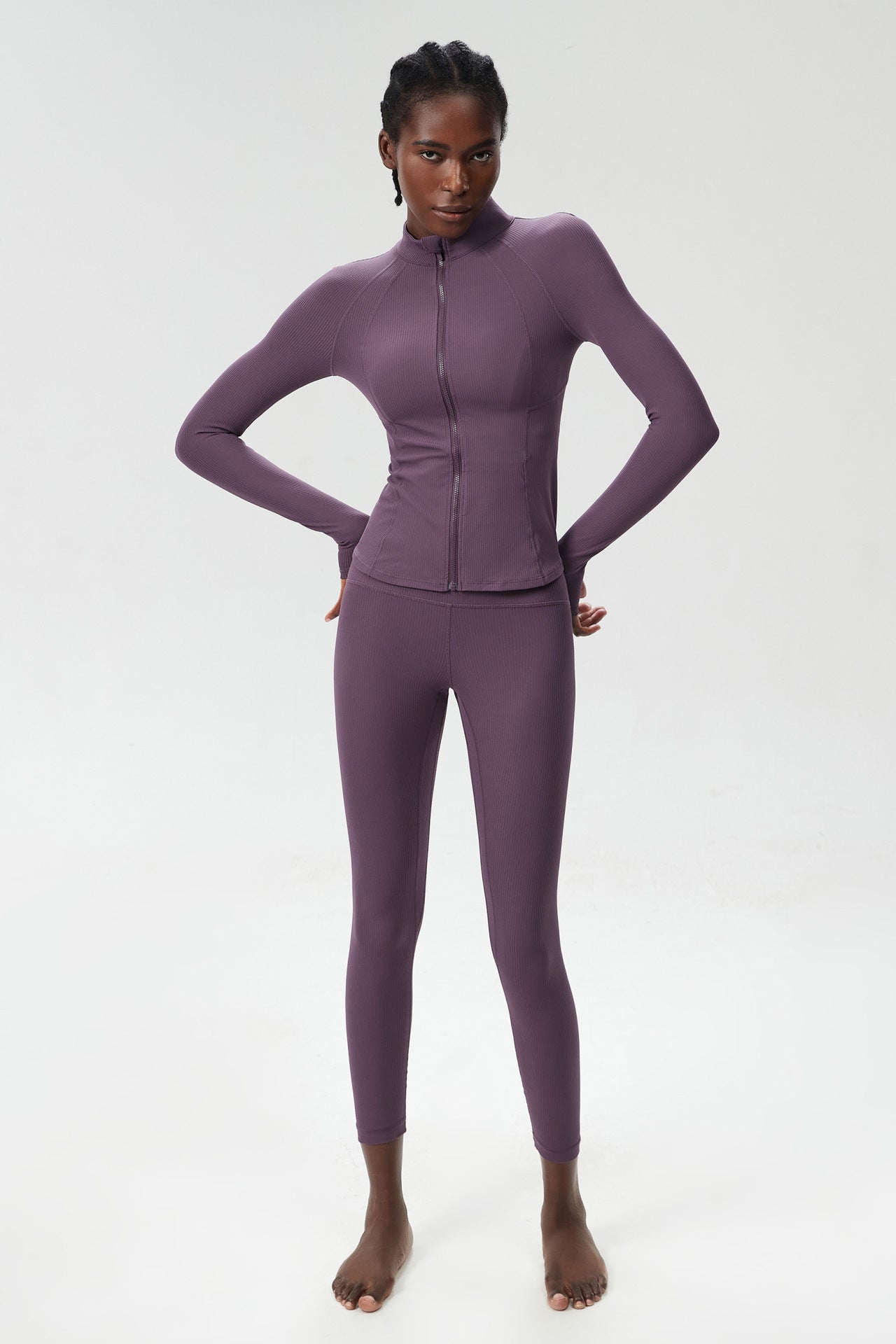 Contour Ribbed Zip-Up Jacket
