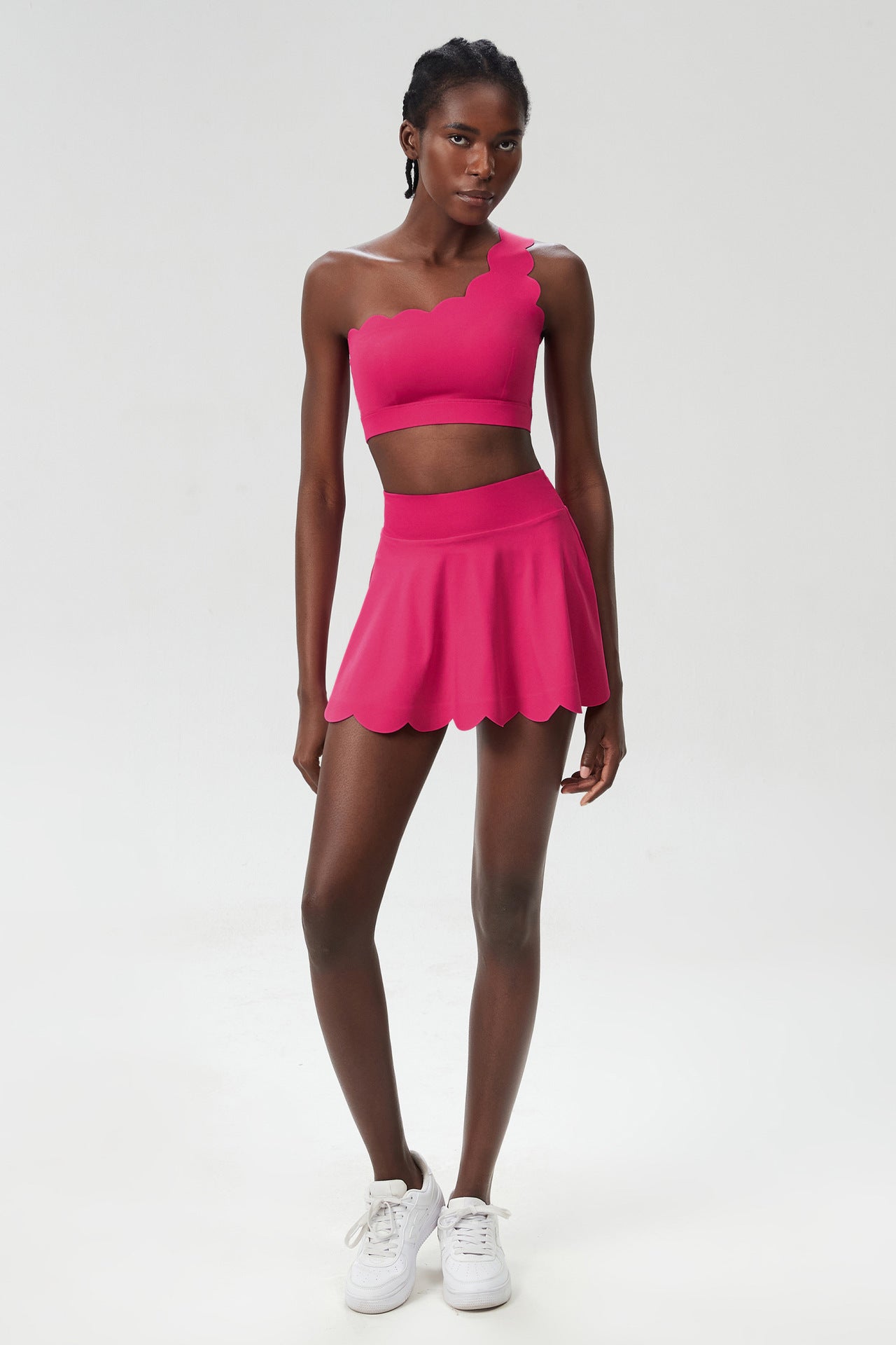 Wave Pattern Pockets Flowy Skirt
