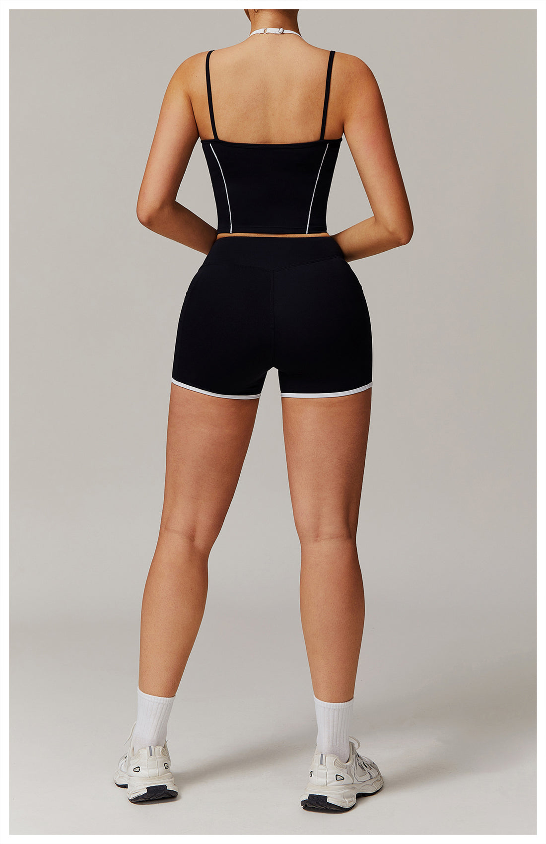 Colorblock Double Strap Shorts Set