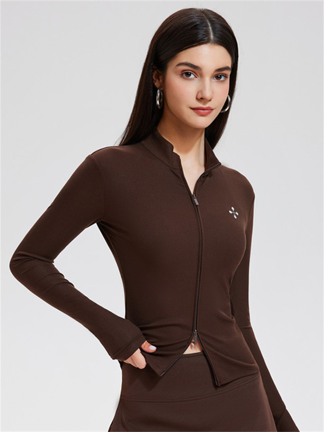 Fitted Sports Zip-Up Jacket
