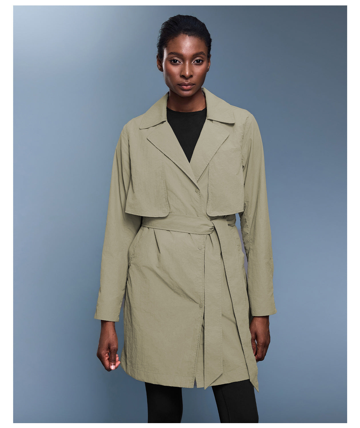 Water Repellent Belted Trench Coat