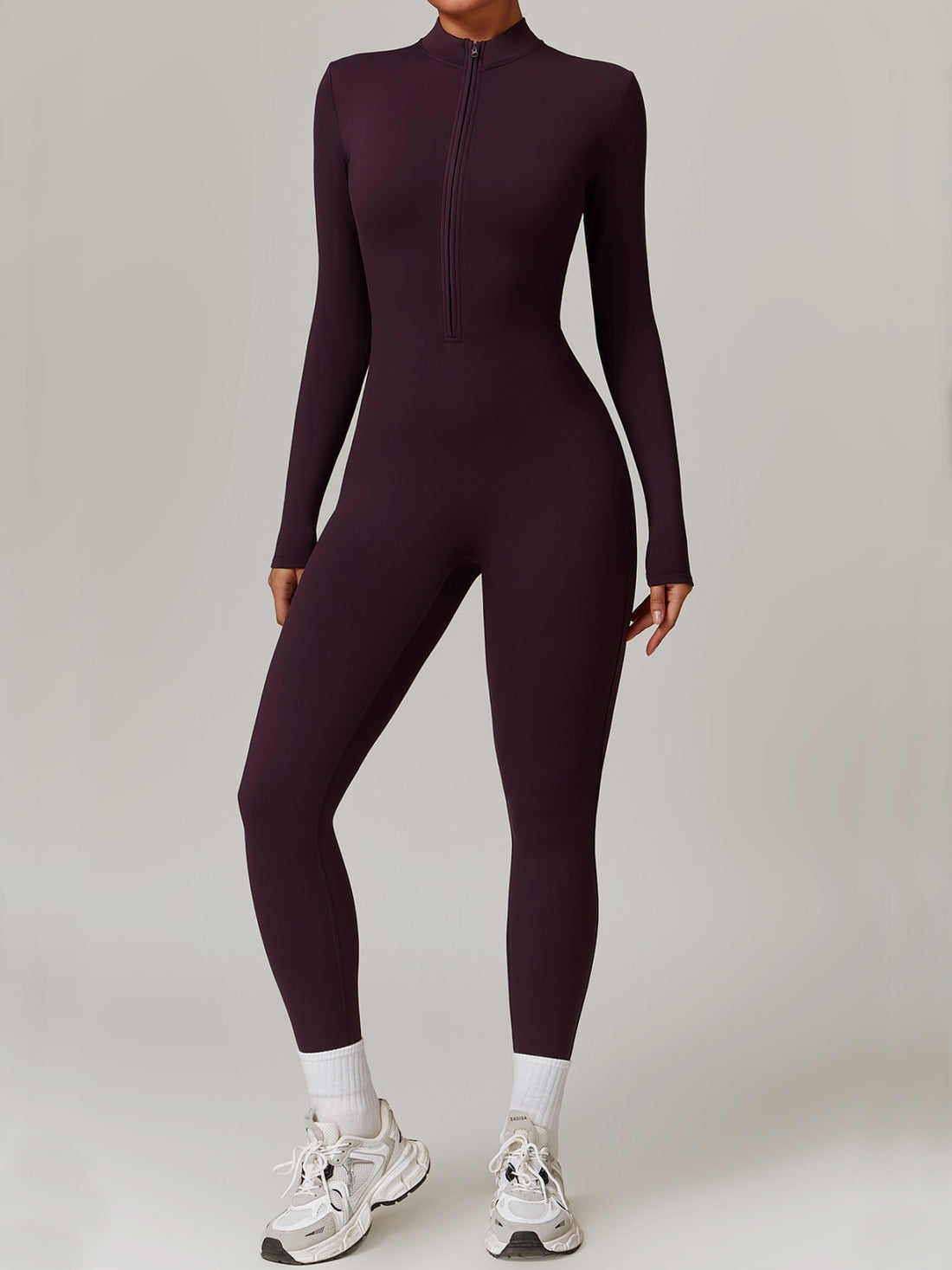 Thermal Fleece-Lined Zipper Yoga Jumpsuit