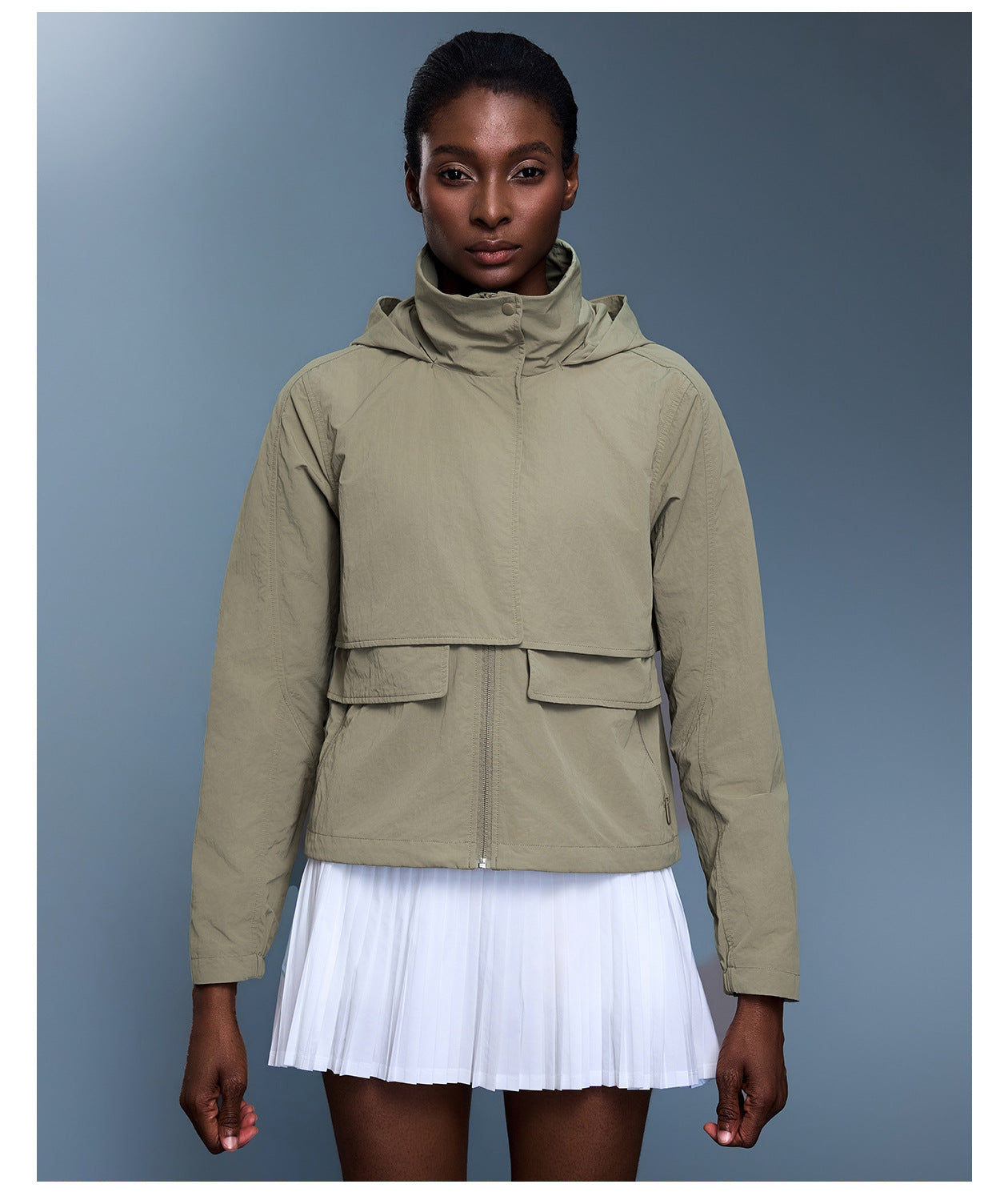 Water Repellent Hooded Lightweight Jacket