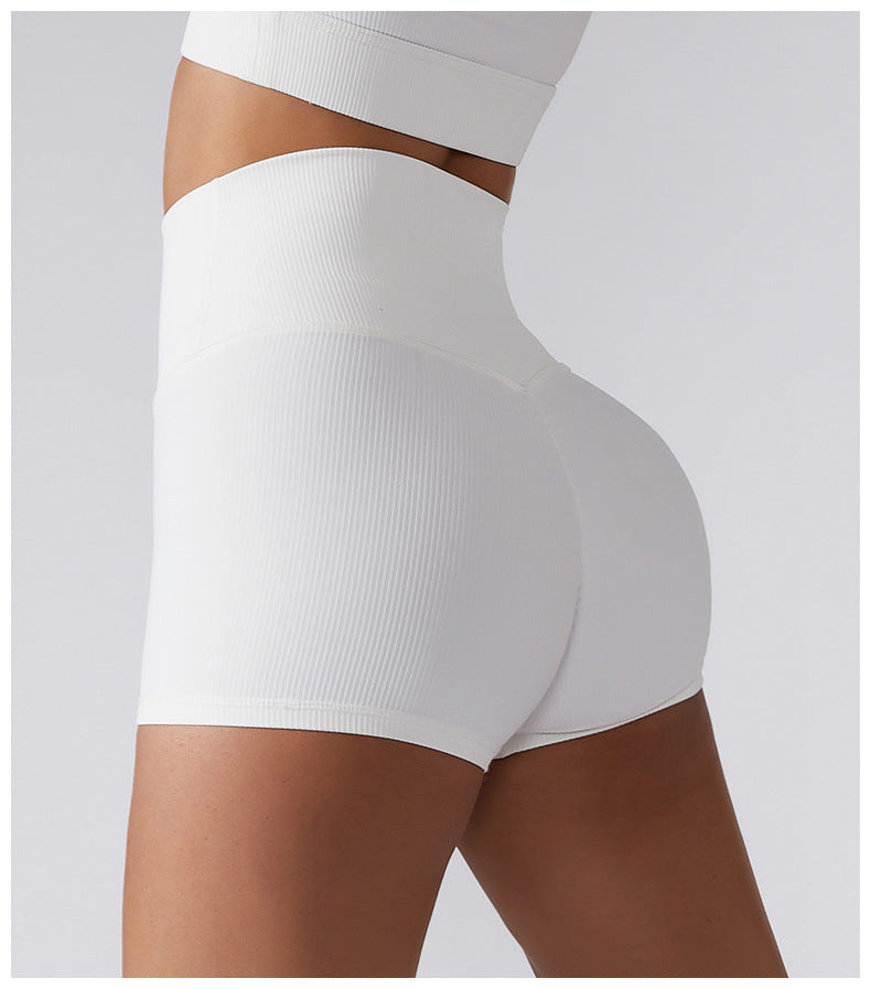 Ribbed Seamless High-Waisted Shorts