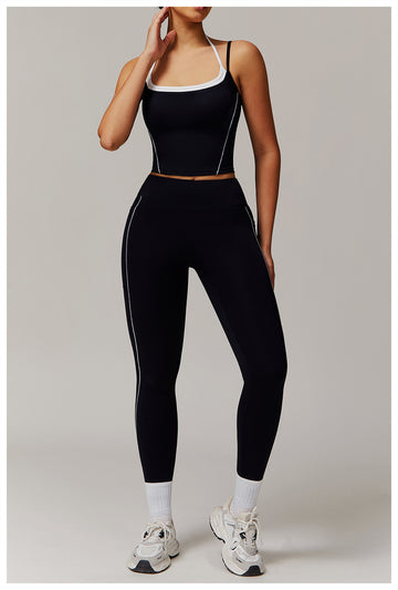 Colorblock Double Strap Leggings Set
