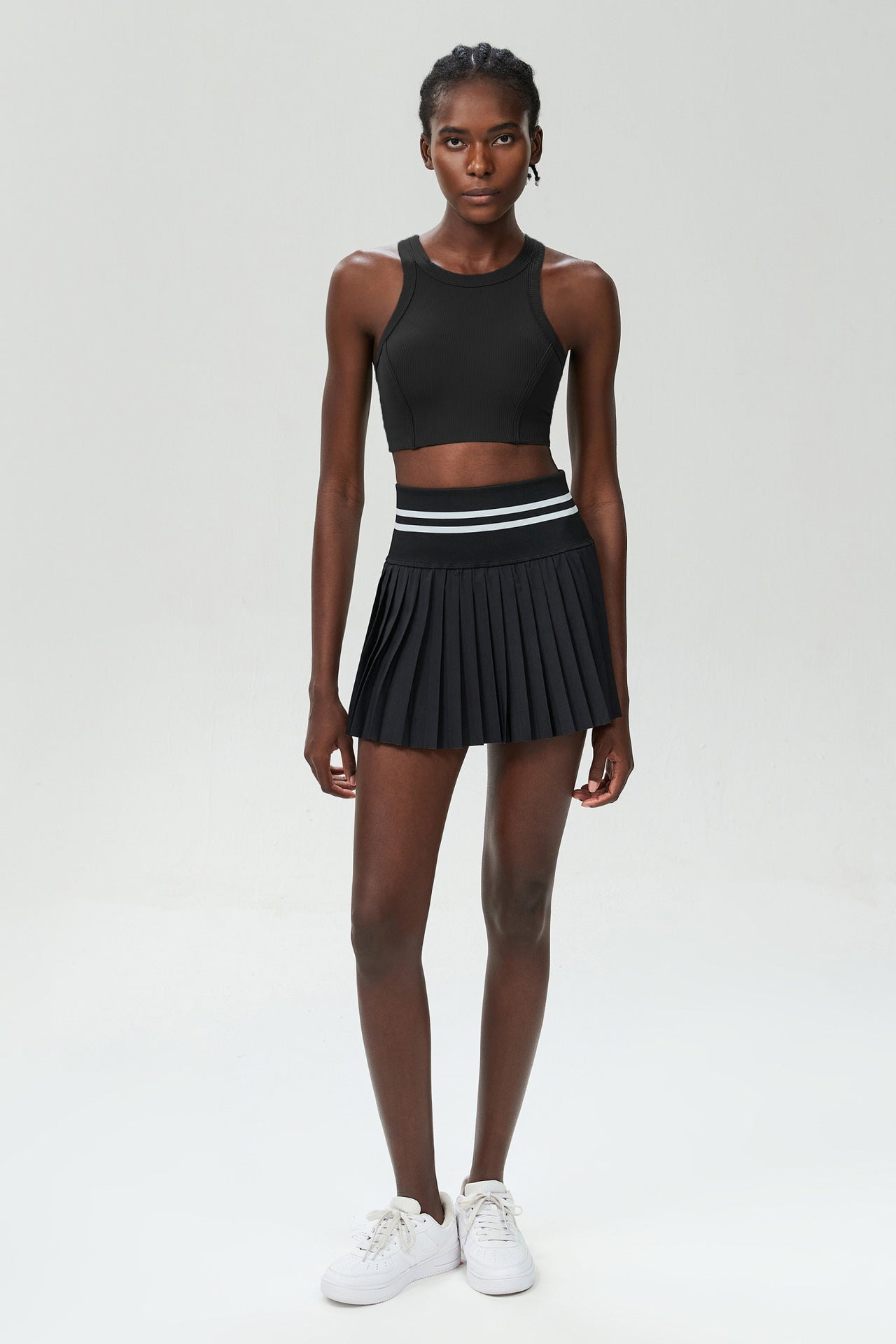 Sporty Pleated Skirt Set