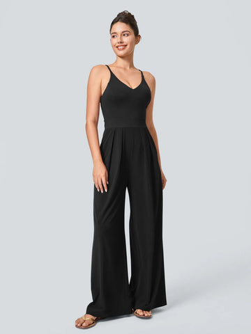 Comfort Club Criss Cross Flared Jumpsuit